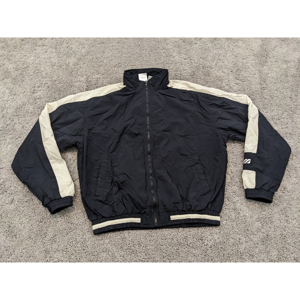 VTG Mizuno‎ Varsity Jacket Mens Medium Full Zip Valley Center Volleyball Black